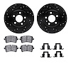 8512-73076 Drilled/Slotted Brake Rotors w/5000 Advanced Brake Pads Kit & Hardware [Black], 2012-2013 Audi/Volkswagen, Position:  - image 1