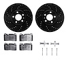 8512-73077 Drilled/Slotted Brake Rotors w/5000 Advanced Brake Pads Kit & Hardware [Black], 2013-2017 Audi/Volkswagen, Position:  - image 1