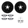 8512-73082 Drilled/Slotted Brake Rotors w/5000 Advanced Brake Pads Kit & Hardware [Black], 2012-2014 Audi/Volkswagen, Position:  - image 1