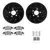 8512-73087 Drilled/Slotted Brake Rotors w/5000 Advanced Brake Pads Kit & Hardware [Black], 2012-2013 Audi/Volkswagen, Position:  - image 1