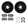 8512-73088 Drilled/Slotted Brake Rotors w/5000 Advanced Brake Pads Kit & Hardware [Black], 2013-2017 Audi/Volkswagen, Position:  - image 1