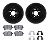 8512-73090 Drilled/Slotted Brake Rotors w/5000 Advanced Brake Pads Kit & Hardware [Black], 2014-2018 Audi/Volkswagen, Position:  - image 1