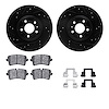 8512-73091 Drilled/Slotted Brake Rotors w/5000 Advanced Brake Pads Kit & Hardware [Black], 2012-2021 Multiple Makes/Models, Posi - image 1