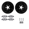 8512-73093 Drilled/Slotted Brake Rotors w/5000 Advanced Brake Pads Kit & Hardware [Black], 2012-2015 Audi/Volkswagen, Position:  - image 1