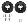 8512-73190 Drilled/Slotted Brake Rotors w/5000 Advanced Brake Pads Kit & Hardware [Black], 1999-2004 Audi/Volkswagen, Position:  - image 1