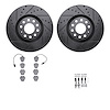 8512-73231 Drilled/Slotted Brake Rotors w/5000 Advanced Brake Pads Kit & Hardware [Black], 1999-2005 Audi/Volkswagen, Position:  - image 1