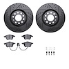 8512-73232 Drilled/Slotted Brake Rotors w/5000 Advanced Brake Pads Kit & Hardware [Black], 2001-2005 Audi/Volkswagen, Position:  - image 1