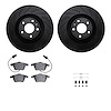 8512-73250 Drilled/Slotted Brake Rotors w/5000 Advanced Brake Pads Kit & Hardware [Black], 2005-2011 Audi/Volkswagen, Position:  - image 1