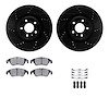 8512-73407 Drilled/Slotted Brake Rotors w/5000 Advanced Brake Pads Kit & Hardware [Black], 2012-2017 Audi/Volkswagen, Position:  - image 1