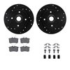 8512-74004 Drilled/Slotted Brake Rotors w/5000 Advanced Brake Pads Kit & Hardware [Black], 1999-1999 Audi/Volkswagen, Position:  - image 2