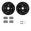 8512-74005 Drilled/Slotted Brake Rotors w/5000 Advanced Brake Pads Kit & Hardware [Black], 1997-1998 Audi/Volkswagen, Position:  - image 1