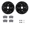 8512-74007 Drilled/Slotted Brake Rotors w/5000 Advanced Brake Pads Kit & Hardware [Black], 1985-1998 Audi/Volkswagen, Position:  - image 1