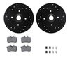 8512-74007 Drilled/Slotted Brake Rotors w/5000 Advanced Brake Pads Kit & Hardware [Black], 1985-1998 Audi/Volkswagen, Position:  - image 2