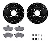 8512-74009 Drilled/Slotted Brake Rotors w/5000 Advanced Brake Pads Kit & Hardware [Black], 1993-1993 Audi/Volkswagen, Position:  - image 1