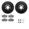 8512-74013 Drilled/Slotted Brake Rotors w/5000 Advanced Brake Pads Kit & Hardware [Black], 1995-1995 Audi/Volkswagen, Position:  - image 1