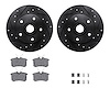8512-74015 Drilled/Slotted Brake Rotors w/5000 Advanced Brake Pads Kit & Hardware [Black], 1994-1998 Audi/Volkswagen, Position:  - image 1