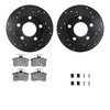 8512-74016 Drilled/Slotted Brake Rotors w/5000 Advanced Brake Pads Kit & Hardware [Black], 1992-1998 Audi/Volkswagen, Position:  - image 2