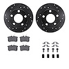 8512-74018 Drilled/Slotted Brake Rotors w/5000 Advanced Brake Pads Kit & Hardware [Black], 2002-2004 Audi/Volkswagen, Position:  - image 1