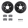 8512-74019 Drilled/Slotted Brake Rotors w/5000 Advanced Brake Pads Kit & Hardware [Black], 1999-2001 Audi/Volkswagen, Position:  - image 1