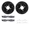 8512-74024 Drilled/Slotted Brake Rotors w/5000 Advanced Brake Pads Kit & Hardware [Black], 1980-1984 Audi/Volkswagen, Position:  - image 1