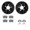 8512-74032 Drilled/Slotted Brake Rotors w/5000 Advanced Brake Pads Kit & Hardware [Black], 1999-2006 Audi/Volkswagen, Position:  - image 1