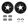 8512-74034 Drilled/Slotted Brake Rotors w/5000 Advanced Brake Pads Kit & Hardware [Black], 1999-2015 Audi/Volkswagen, Position:  - image 1