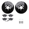 8512-74038 Drilled/Slotted Brake Rotors w/5000 Advanced Brake Pads Kit & Hardware [Black], 1999-2010 Audi/Volkswagen, Position:  - image 1