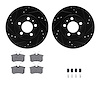 8512-74045 Drilled/Slotted Brake Rotors w/5000 Advanced Brake Pads Kit & Hardware [Black], 2004-2004 Audi/Volkswagen, Position:  - image 1