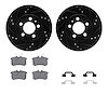 8512-74048 Drilled/Slotted Brake Rotors w/5000 Advanced Brake Pads Kit & Hardware [Black], 2003-2006 Audi/Volkswagen, Position:  - image 1
