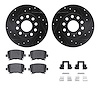8512-74052 Drilled/Slotted Brake Rotors w/5000 Advanced Brake Pads Kit & Hardware [Black], 2005-2010 Audi/Volkswagen, Position:  - image 1