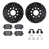 8512-74053 Drilled/Slotted Brake Rotors w/5000 Advanced Brake Pads Kit & Hardware [Black], 2005-2013 Audi/Volkswagen, Position:  - image 1