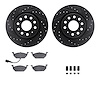 8512-74067 Drilled/Slotted Brake Rotors w/5000 Advanced Brake Pads Kit & Hardware [Black], 2005-2010 Audi/Volkswagen, Position:  - image 1