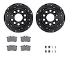 8512-74068 Drilled/Slotted Brake Rotors w/5000 Advanced Brake Pads Kit & Hardware [Black], 2010-2013 Audi/Volkswagen, Position:  - image 1