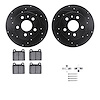 8512-74072 Drilled/Slotted Brake Rotors w/5000 Advanced Brake Pads Kit & Hardware [Black], 1972-1978 Audi/Volkswagen, Position:  - image 1