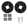 8512-74074 Drilled/Slotted Brake Rotors w/5000 Advanced Brake Pads Kit & Hardware [Black], 1973-1980 Audi/Volkswagen, Position:  - image 1