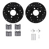 8512-74075 Drilled/Slotted Brake Rotors w/5000 Advanced Brake Pads Kit & Hardware [Black], 1973-1980 Audi/Volkswagen, Position:  - image 1