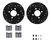 8512-74078 Drilled/Slotted Brake Rotors w/5000 Advanced Brake Pads Kit & Hardware [Black], 1977-1977 Audi/Volkswagen, Position:  - image 1
