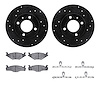 8512-74081 Drilled/Slotted Brake Rotors w/5000 Advanced Brake Pads Kit & Hardware [Black], 1984-1992 Audi/Volkswagen, Position:  - image 1
