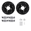 8512-74083 Drilled/Slotted Brake Rotors w/5000 Advanced Brake Pads Kit & Hardware [Black], 1980-1984 Audi/Volkswagen, Position:  - image 1