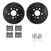 8512-74084 Drilled/Slotted Brake Rotors w/5000 Advanced Brake Pads Kit & Hardware [Black], 1973-1978 Audi/Volkswagen, Position:  - image 1