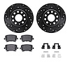 8512-74085 Drilled/Slotted Brake Rotors w/5000 Advanced Brake Pads Kit & Hardware [Black], 2005-2018 Audi/Volkswagen, Position:  - image 1