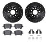 8512-74085 Drilled/Slotted Brake Rotors w/5000 Advanced Brake Pads Kit & Hardware [Black], 2005-2018 Audi/Volkswagen, Position:  - image 2