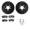 8512-74098 Drilled/Slotted Brake Rotors w/5000 Advanced Brake Pads Kit & Hardware [Black], 2003-2010 Multiple Makes/Models, Posi - image 1