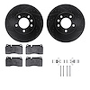 8512-74100 Drilled/Slotted Brake Rotors w/5000 Advanced Brake Pads Kit & Hardware [Black], 2006-2018 Audi/Volkswagen, Position:  - image 1