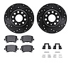 8512-74113 Drilled/Slotted Brake Rotors w/5000 Advanced Brake Pads Kit & Hardware [Black], 2005-2010 Audi/Volkswagen, Position:  - image 1