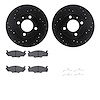 8512-74121 Drilled/Slotted Brake Rotors w/5000 Advanced Brake Pads Kit & Hardware [Black], 1980-1984 Audi/Volkswagen, Position:  - image 1