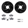 8512-74140 Drilled/Slotted Brake Rotors w/5000 Advanced Brake Pads Kit & Hardware [Black], 1995-1995 Audi/Volkswagen, Position:  - image 1