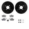 8512-74140 Drilled/Slotted Brake Rotors w/5000 Advanced Brake Pads Kit & Hardware [Black], 1995-1995 Audi/Volkswagen, Position:  - image 2