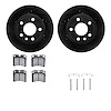 8512-74219 Drilled/Slotted Brake Rotors w/5000 Advanced Brake Pads Kit & Hardware [Black], 1992-1995 Audi/Volkswagen, Position:  - image 1
