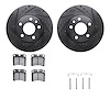 8512-74231 Drilled/Slotted Brake Rotors w/5000 Advanced Brake Pads Kit & Hardware [Black], 1996-1999 Audi/Volkswagen, Position:  - image 1